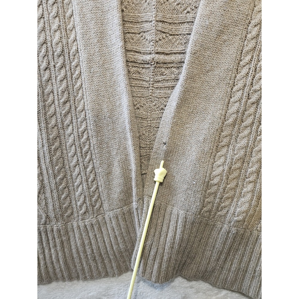 Max Studio Brown Open Cable Knit Cardigan Small Wool Alpaca‎ Blend Grandma Core - Picture 6 of 9